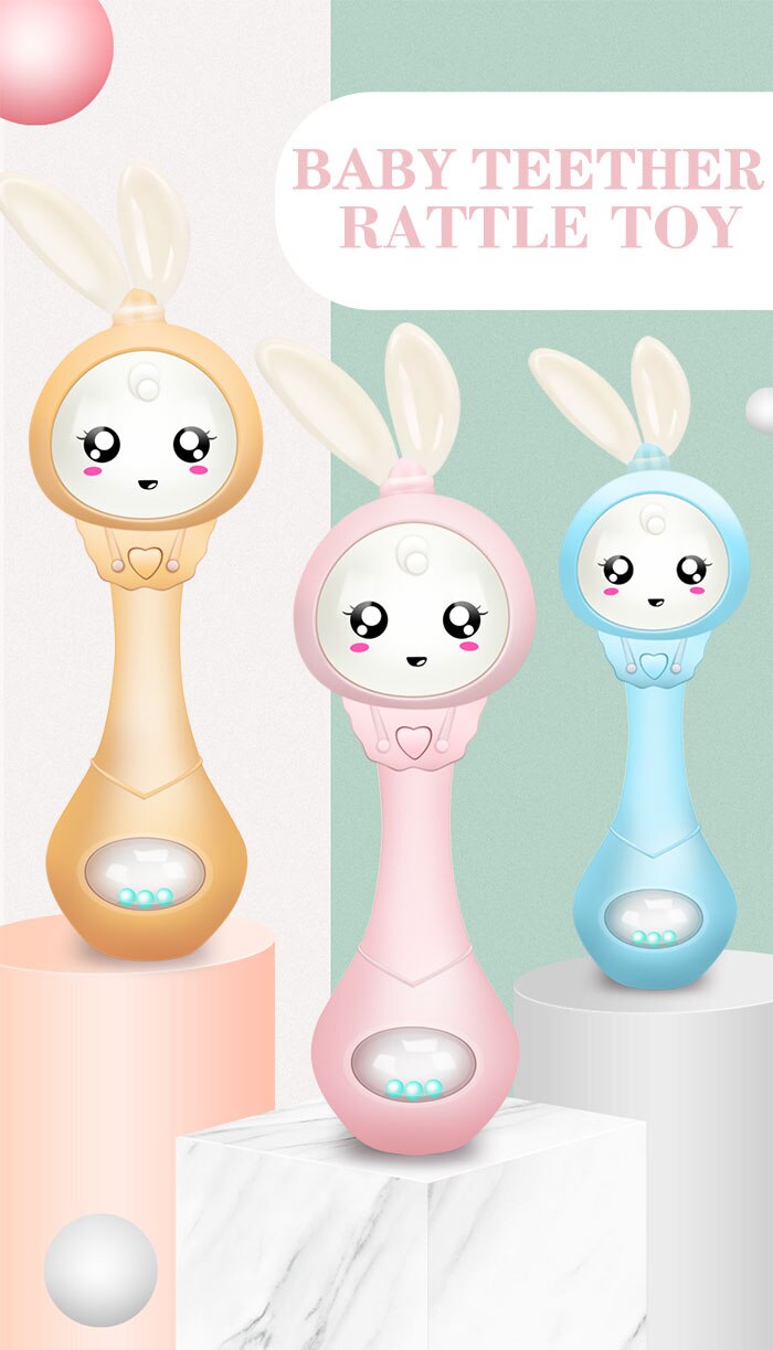 Baby's Music Teether Bunny Rattle Toy