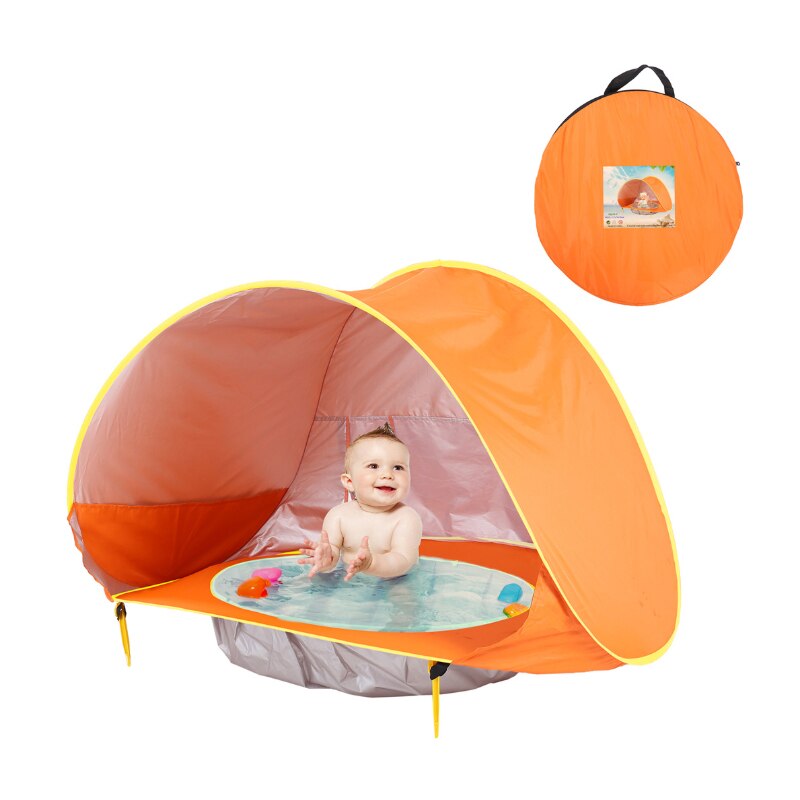 Tienda de campaña con piscina para bebés, refugio solar infantil con protección UV e impermeable