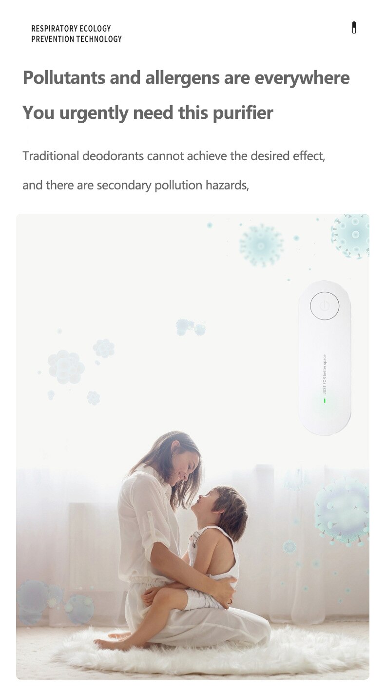 Xiomi-purificador de aire portátil de anión, ambientador ionizador, limpiador de polvo, extractor de humo, desodorante para inodoro