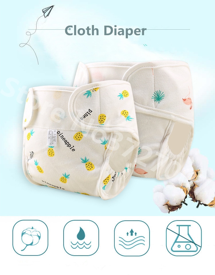 Pañales de bebé y reutilizables en algodón
