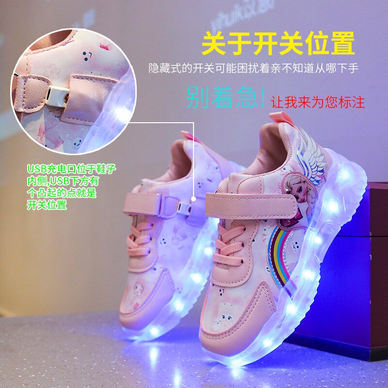 Zapatillas de deporte Pokemon LED para niños, zapatos deportivos de Pikachu para correr, baloncesto, tenis transpirables, zapatos luminosos informales para niños